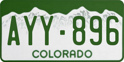 CO license plate AYY896