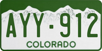 CO license plate AYY912