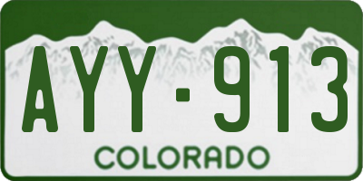 CO license plate AYY913