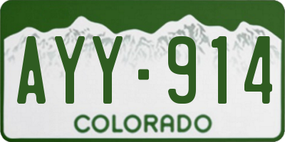CO license plate AYY914