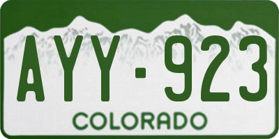CO license plate AYY923