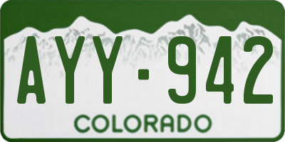 CO license plate AYY942