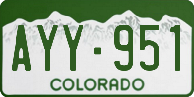 CO license plate AYY951