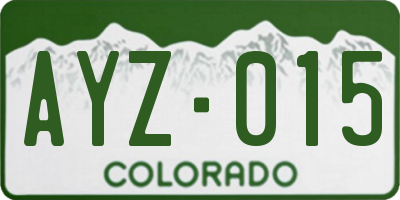 CO license plate AYZ015