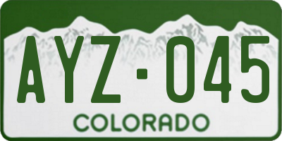 CO license plate AYZ045
