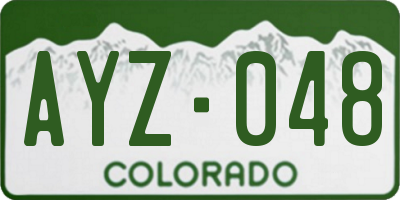 CO license plate AYZ048