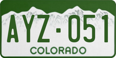 CO license plate AYZ051