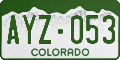 CO license plate AYZ053