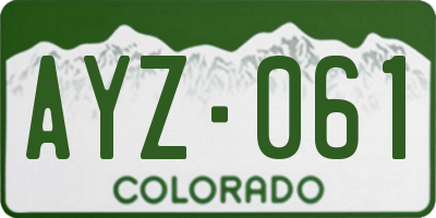 CO license plate AYZ061
