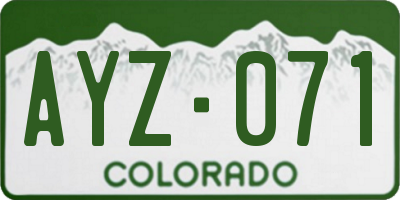 CO license plate AYZ071