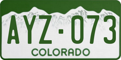 CO license plate AYZ073
