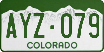 CO license plate AYZ079