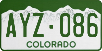 CO license plate AYZ086