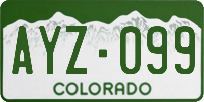 CO license plate AYZ099
