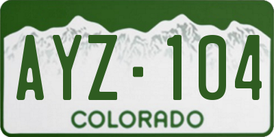 CO license plate AYZ104