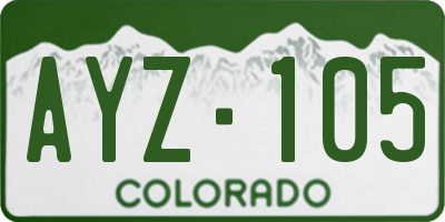 CO license plate AYZ105