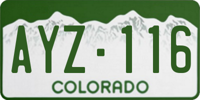 CO license plate AYZ116