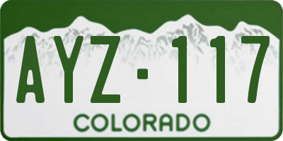 CO license plate AYZ117