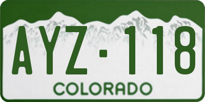 CO license plate AYZ118