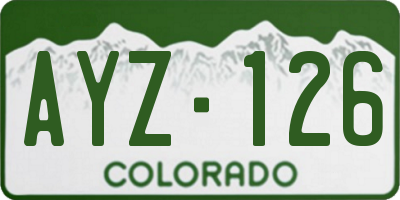CO license plate AYZ126