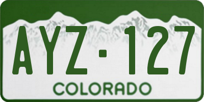 CO license plate AYZ127