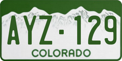 CO license plate AYZ129