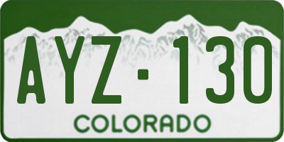 CO license plate AYZ130