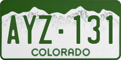 CO license plate AYZ131