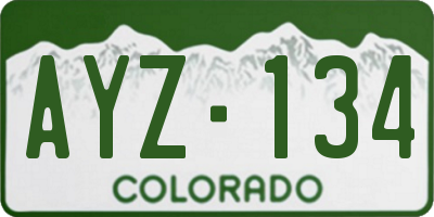 CO license plate AYZ134