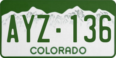 CO license plate AYZ136