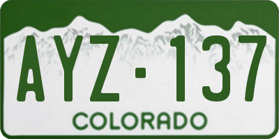 CO license plate AYZ137