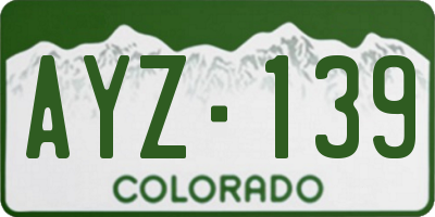 CO license plate AYZ139