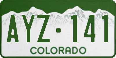 CO license plate AYZ141