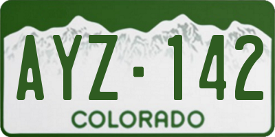 CO license plate AYZ142