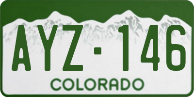 CO license plate AYZ146