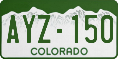 CO license plate AYZ150