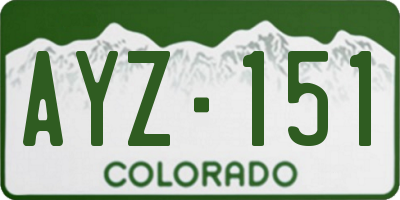 CO license plate AYZ151