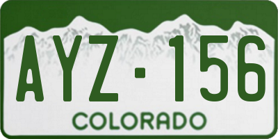 CO license plate AYZ156