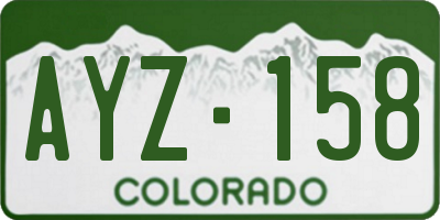 CO license plate AYZ158