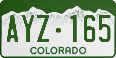 CO license plate AYZ165