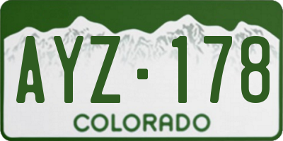 CO license plate AYZ178