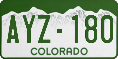 CO license plate AYZ180