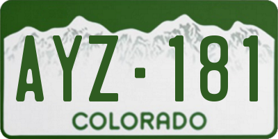 CO license plate AYZ181