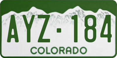 CO license plate AYZ184