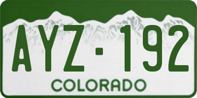 CO license plate AYZ192