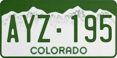 CO license plate AYZ195