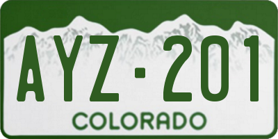 CO license plate AYZ201