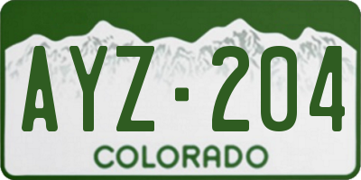 CO license plate AYZ204