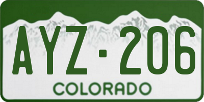 CO license plate AYZ206