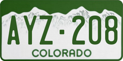 CO license plate AYZ208